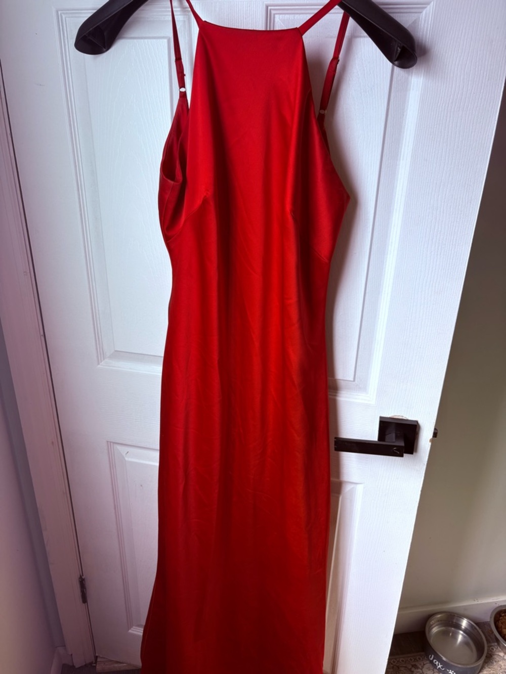 Aqua Red Slip Maxi Dress with Adjustable Spaghetti Straps